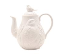 Hestia Tall White Floral Bird Teapot White