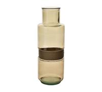 Hestia Tan Recycled Glass Tall Vase with Twine