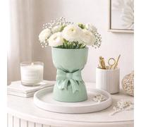 Hestia Teal Bouquet Vase In Green Green One Size