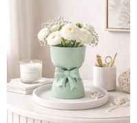 Hestia Teal Bouquet Vase in Green Hestia Green