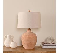 Hestia Terracotta Ceramic Table Lamp With Natural Shade Terracotta One Size