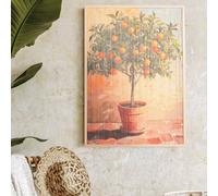Hestia Thread Wall Art Picture - Orange Tree Multi