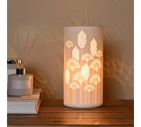 Hestia White Ceramic Floral Table Lamp White