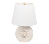 Hestia White Ceramic Floral Table Lamp White One Size