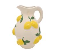 Hestia White Jug Vase With Lemons 25cm Hestia Multicolor