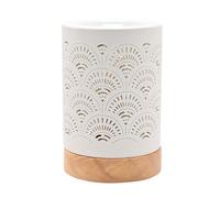 Hestia White Lace Aromatherapy Lamp - Upper Warms Oil Melts to Generate Calming Aroma. Relaxing, Cosy Illuminations & Contemporary Matt Finish. Bedroom, Kitchen, Living Room, Office, or Lounge.