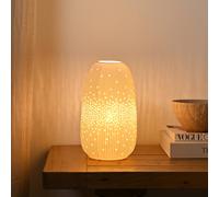 Hestia White Short Ribbed Table Lamp White