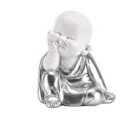 Hestia White & Silver Buddha - Hand On Chin