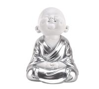 Hestia White & Silver Buddha - Hands on Knees