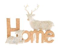 Hestia Wood Effect Resin Stag Ornament - Home