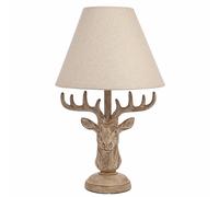 Hestia Wood Effect Stags Head Table Lamp 18 inch