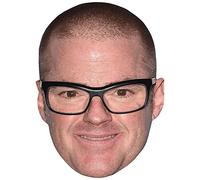 Heston Blumenthal (Glasses) Celebrity Mask, Flat Card Face, Fancy Dress Mask