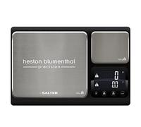 Heston Blumenthal Precision by Salter 1049A HBBKDR Digital Kitchen Scale - Dual Electronic Baking Scale, Large 10kg Platform, Small 200g Precision Platform, Add & Weigh Tare Function, Stainless Steel