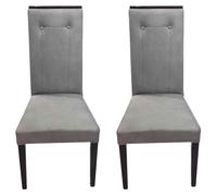heston grey fabric dining chair in pair