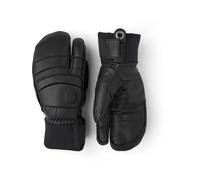 Hestra - 3 finger Leather Ski gloves - Army Leather Fall Line 3-Fingers Black/Black in Leather - Size 11 Black 11