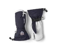 Hestra - 3-finger leather ski gloves - Army Leather Heli Ski 3 finger Navy in Leather - Size 8 Navy 8