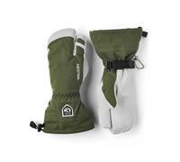 Hestra - 3 finger Leather Ski gloves - Army Leather Heli Ski 3-Fingers Olive in Leather - Size 10 - Green Green 10