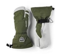 Hestra - 3 finger Leather Ski gloves - Army Leather Heli Ski 3-Fingers Olive in Leather - Size 8 - Green Green 8