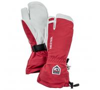 Hestra Army Leather Heli Ski Glove Unisex 3 Finger In Red
