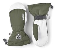 Hestra Army Leather Heli Ski and Snowboard Mittens In Olive Green
