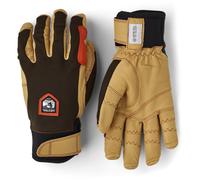 Hestra - Ski gloves - Ergo Grip Active 5 Finger Dark Forest/Natural Brown for Men, in Leather - Khaki Khaki 8