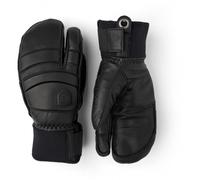 Hestra - 3 finger Leather Ski gloves - Army Leather Fall Line 3-Fingers Black/Black in Leather - Size 9 Black 9