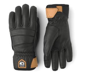 Hestra Full Line Womens 5 Finger Leather Gloves in Black