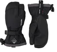 Hestra Gauntlet CZone Junior Glove - Waterproof, Insulated 3-Finger Snow Glove for Winter, Skiing, Playing in The Snow for Kids and Youth - Black/Graphite - 3