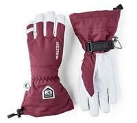Hestra Gloves Army Leather Heli Ski Unisex 5 Finger Gloves Burgundy
