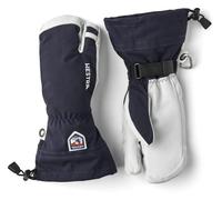 Hestra - 3-finger leather ski gloves - Army Leather Heli Ski 3 finger Navy in Leather - Size 10 Navy 10