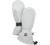 Hestra Heli Ski Female Ski and Snowboard Mitt In Pale Grey / White