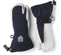 Hestra Heli Ski Womens Glove - Classic 3-Finger Leather Snow Glove for Skiing, Snowboarding and Mountaineering (Women’s Fit) - Navy/Offwhite - 7