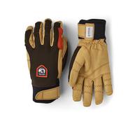 Hestra - Ski gloves - Ergo Grip Active 5 Finger Dark Forest/Natural Brown for Men, in Leather - Khaki Khaki 7