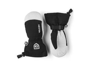 Hestra - Leather ski mittens - Army Leather Heli Ski Jr. Mitt Black in Leather - Kid Size 6 Black 6