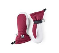 Hestra - Ski mittens - Heli Ski W Mitt Bordeaux/Offwhite for Women in Leather - Size 6 - Burgundy Burgundy 6