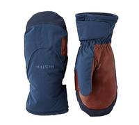 Hestra Unisex CZone Mellow Mitt, Waterproof & Windproof Insulated Leather Mitten, Alpine Skiing & Snowboarding, Men & Women - Navy - 9