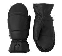 Hestra Unisex Leather Box Mitt, Leather Winter Ski Mittens for Alpine Skiing & Cold Winter Weather, Black, 9