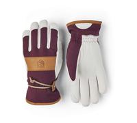 Hestra - Waterproof Leather Ski gloves - Voss Czone Glove Bordeaux for Men in Leather - Size 8 - Burgundy Burgundy 8