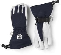 Hestra Women's Heli Ski Female Glove, 5-Finger Leather Snow Glove for Skiing, Snowboarding and Mountaineering - Navy/Offwhite - 7