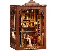 Hestremo Book Nooks for Adults, DIY Miniature Dollhouse Kit, 3D Wooden Puzzle, Bookshelf Decor, Craft Gift for Adults Teens