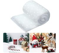 Hestya 1 Pack Glitter Christmas Fake Snow Blanket Roll, 2.6 x 7.8 ft | Fluffy, Christmas Village Faux Artificial Snow Blanket, Cotton Carpet for Xmas Crafts Decoration