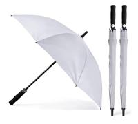 Hestya 2 Pack White Umbrella for Wedding, 41.33in Large Golf Umbrella with Heavy Duty Dome & Stick, Windproof Rainproof, Auto Open, Strong Frame, Elegant Photo Prop and Oversized Coverage