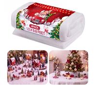Hestya 4 Pack Thick Glitter Christmas Fake Snow Blanket Roll, 1.3 x 9.8 ft | Fluffy Faux Artificial Snow Blanket, Cut-to-fit, Xmas Snow Carpet Craft Winter Village Accessories Stuffing Home Decor