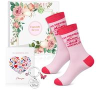 Hestya 4 Pcs Best Mum Socks Mummy Gifts Set from Son Daughter, Mum Novelty Socks Birthday Christmas Mothers Day Gifts for Her Stocking Stuffers