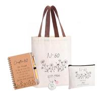 Hestya 40th 50th 60th Birthday Gift Set | Vintage Birthday Tote Bag, Makeup Bag with Keyring Notebook Pen, Ideal Years Old Gifts, for Mom Friends Wife Sister Her