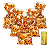 Hestya 50 Counts 15 x 25 cm Flat Cellophane Treat Bags Clear Cellophane Block Bottom Storage Bags Sweet/Party/Home Bags with Twist Ties or Pull Bow (Style D)