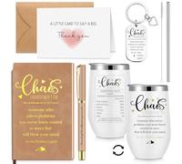 Hestya 6 Pcs Chaos Coordinator Gifts Inspirational Chaos Tumbler Case Manager Notebook Appreciation Pen Envelope Thank You Card Keychain Christmas Decor for Employee Boss Colleagues Teachers