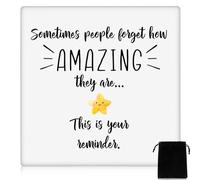 Hestya Thank You Gift for Colleague Ceramic Coaster Employee Appreciation Inspirational Gift Absorbent Coffee Coaster with Velvet Bag for Teacher Nurse Friend Women Men Christmas Birthday(Stylish)