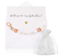 Hestya Will You Be My Godmother Gift Include 1 Pcs Keychain, 1 Pcs Card with Envelope, God Mother Proposal Gift for Auntie Friends(Godmother)