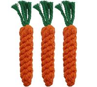 HESUILONG Carrot Dog Toys Puppy Teething Toy Pet Rope Toys for Puppies and Cats, Safe Braided Handmade Gift 3 PCS